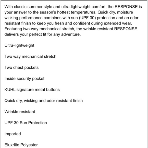 Kuhl Response Short Sleeve  Button Down Shirt in Plaid Size XL - Picture 9 of 9